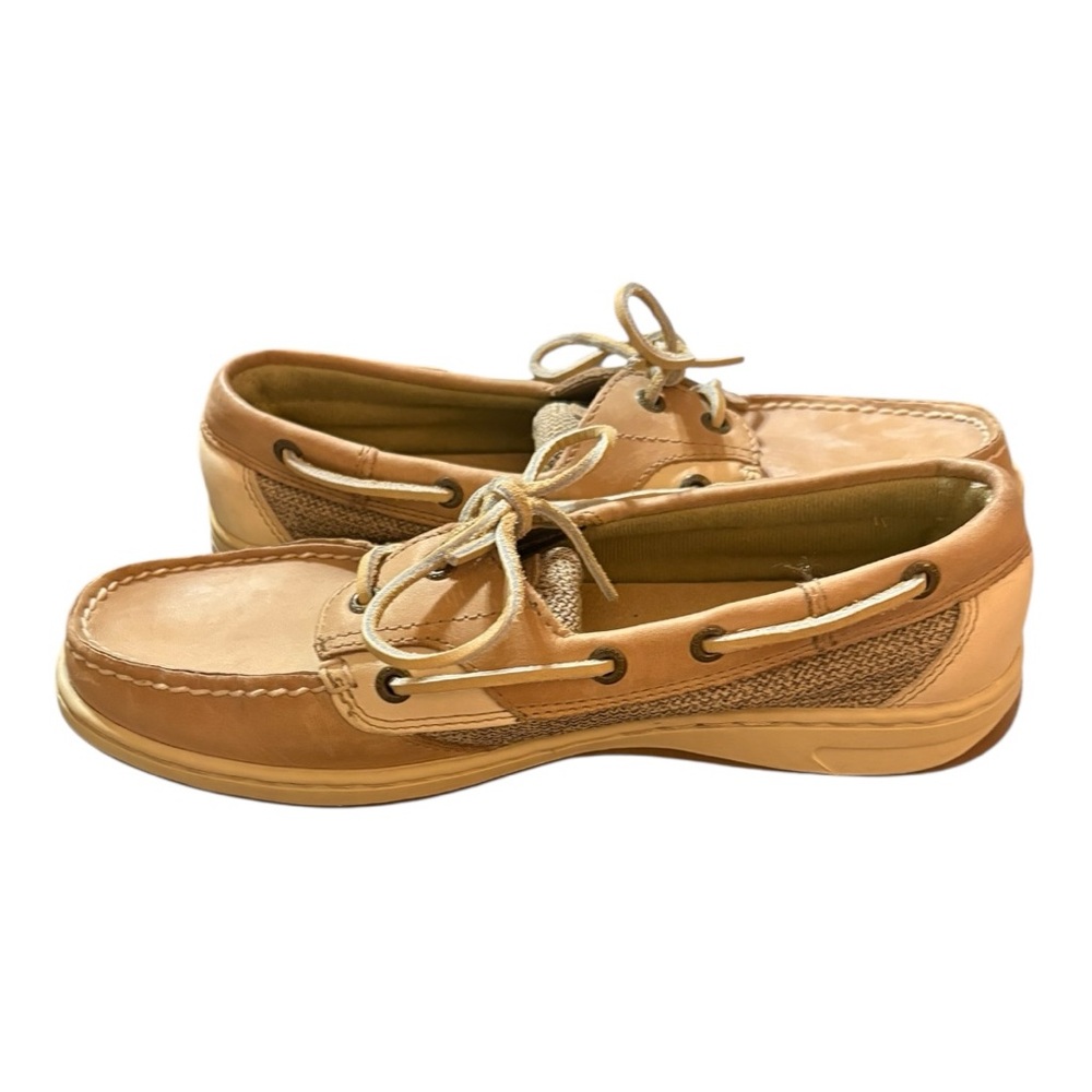 Sperry Women's Bluefish 2-Eye boat shoes in a tan color. Size 9 - Picture 5 of 8